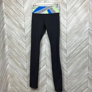 Lululemon reversible leggings size size 2 blue green band